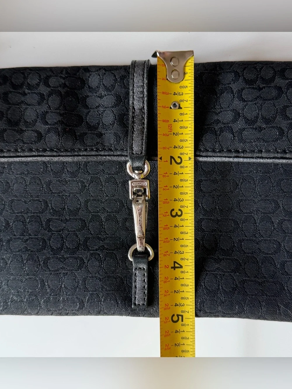 Coach 6380 Hamptons Signature Demi Flap Shoulder Bag Black Jacquard Y2K
